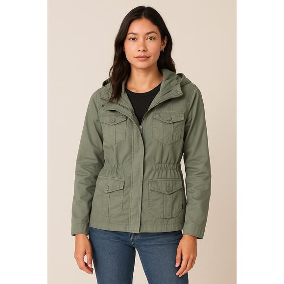 Vans Women's Green Cargo Jacket w/ Drawstring Size Small - Picture 1 of 5